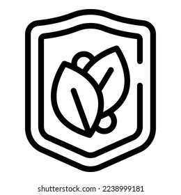 Eco shield icon outline vector. Energy plant. Power recycle