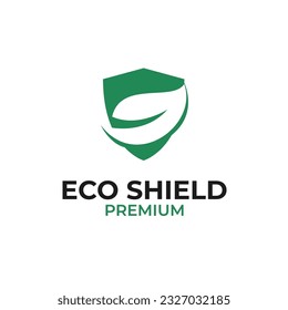 Eco Shield Logo Design Concept Vector Illustration Symbol Icon