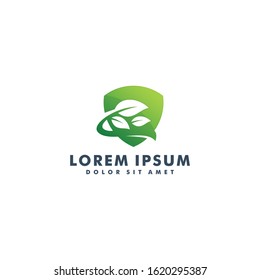 Eco shield logo design vector illustration