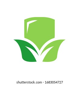 Eco shield logo template vector icon design