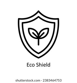Eco Shield vector outline  Design illustration. Symbol on White background EPS 10 File 