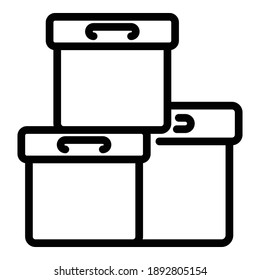 Eco shipping boxes icon. Outline eco shipping boxes vector icon for web design isolated on white background