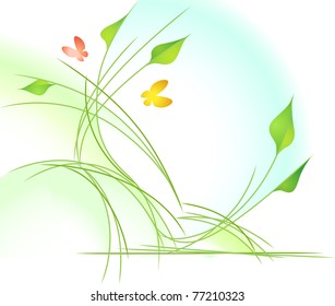 Eco shoe with leaves and butterfly