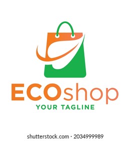 Eco Shop Logo Illustration Vector On Trendy Design.