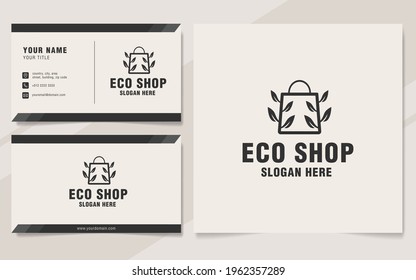 Eco shop logo template monogram style