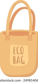 Eco shopper bag icon. Reusable natural material