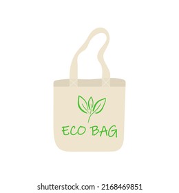 Eco Shopping Bag For Shopping. Dairy Reusable Eco Friendly Shopper Net. Zero Waste, Plastic Free Concept. Flat Trendy Design. Sustainable Canvas