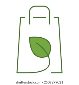Eco Shopping Bag Editable Line Icons. Green Technology, Net Zero, Carbon Neutral and Environmental Sustainability Concept in Minimal Style. Thin Outline Icons Collection