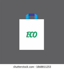 ECO Shopping Bag Icon Vector Design Illustration on white background. Copy Space for text and logo