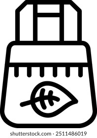 Eco Shopping Bag Line Vector Icon Element