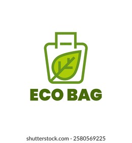 Eco shopping bag logo, Organic bag logo design.