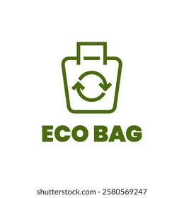 Eco shopping bag logo, Organic bag logo design.