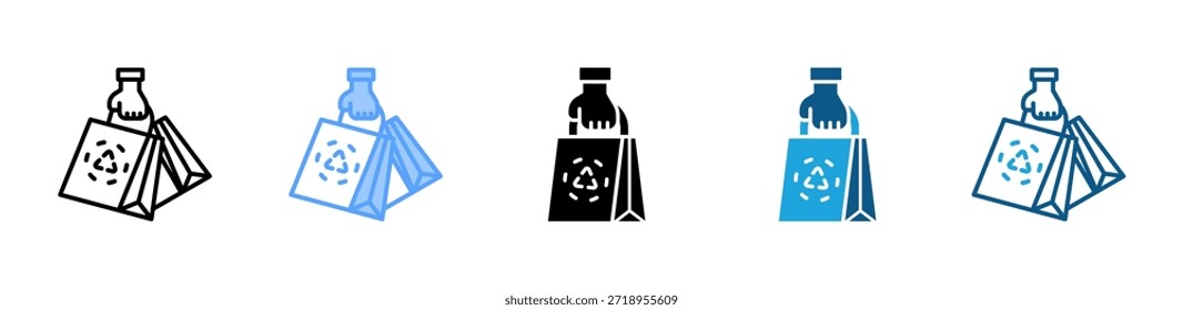 Eco Shopping icon set multiple style collection