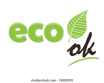 Eco sign with leaf