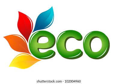 Eco sign with leafs