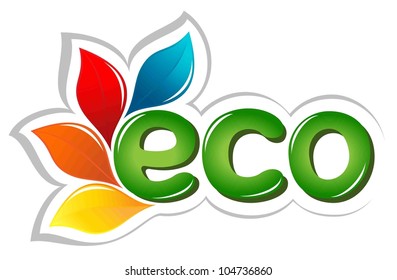 Eco sign with leafs