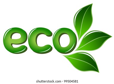 Eco sign with leafs