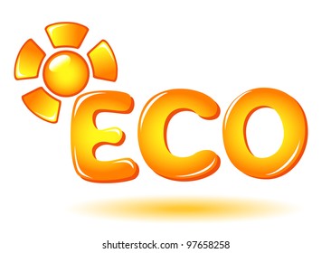 Eco sign with sun
