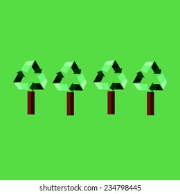 eco sign trees vector icon