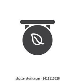 Eco signboard vector icon. filled flat sign for mobile concept and web design. Organic store sign glyph icon. Symbol, logo illustration. Vector graphics
