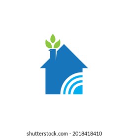 Eco smart home technology vector template illustration