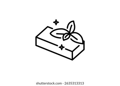 Eco soap linear icon. Handmade, natural washing soap. Organic cleaning product. Bathing, hygiene accessory. Thin line illustration. Contour symbol. Editable stroke on white background