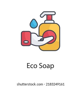 Eco Soap vector Filled Outline Icon Design illustration on White background. EPS 10 File 