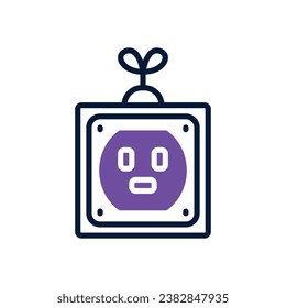 icono de dos tonos de eco socket. icono vector para tu sitio web, móvil, presentación y diseño de logotipo.