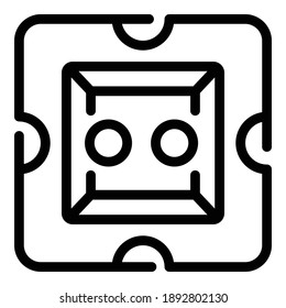 Eco socket icon. Outline eco socket vector icon for web design isolated on white background