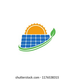 Eco Solar Energy Logo Design Vector