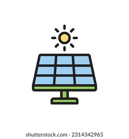 Eco Solar Panel Icon Vector illustration