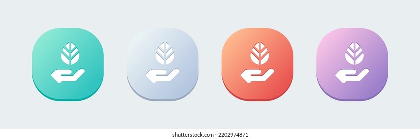 Eco solid icon in flat design style. Ecology signs vector illustration.