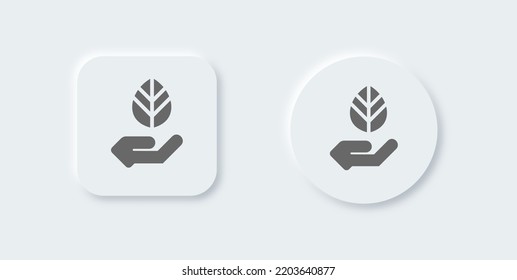 Eco solid icon in neomorphic design style. Ecology signs vector illustration.