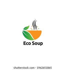 Eco soup logo vector concept, icon, element, and template for company