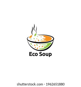 Eco soup logo vector concept, icon, element, and template for company