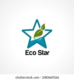 eco star logo vector, icon, element, and template for business