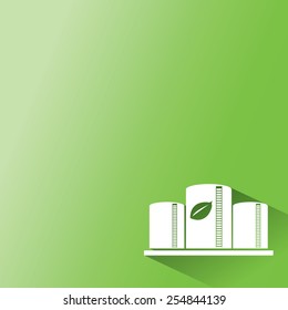 eco steel tank on a green background