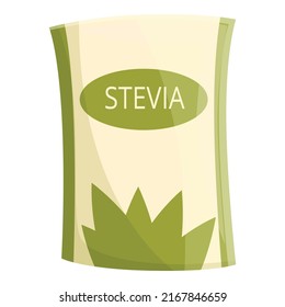 Eco stevia pack icon cartoon vector. Vegan food. Artificial protein