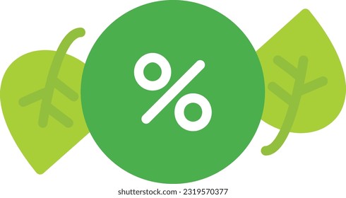 Eco Sticker Vector Icon Flat Style