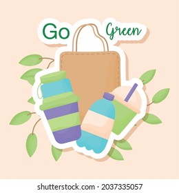 eco stickers card with items