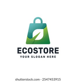 Ilustración de icono de Vector de gradiente de logotipo de tienda ecológica