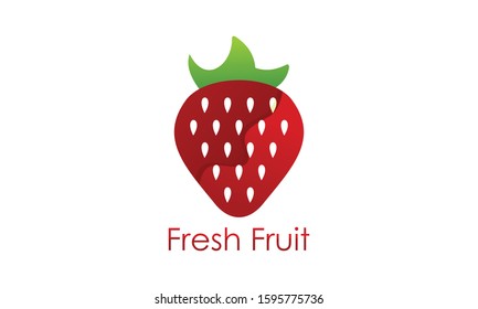 Red Strawberry Logo Design Creative Strawberry Stock Vector (Royalty ...