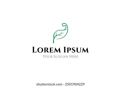 eco strong hand logo with leaf combination in flat vector design style