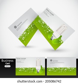 Eco style business card template design, vector. 