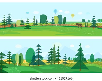 Eco style life. Abstract forest. Wildlife. Forest view