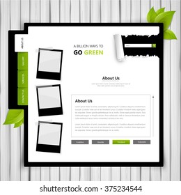 eco style vector web template on white wood board, creative vector design

