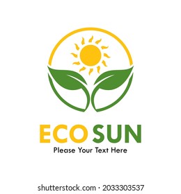 Eco sun logo template illustration