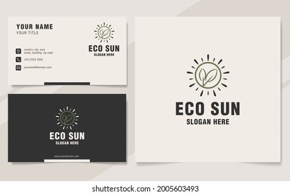 Plantilla de logotipo Eco sun en estilo monograma