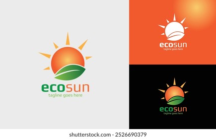 Eco Sun Logo Plantilla de Vector