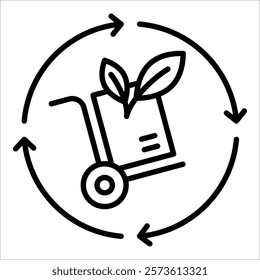 Eco Supply Chain Icon Element For Design